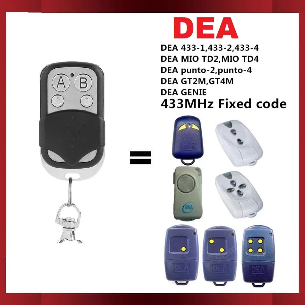 DEA 433-1 433-2 433-4 MIO TD2 MIO TD4 contrôle de porte de garage télécommande de remplacement DEA