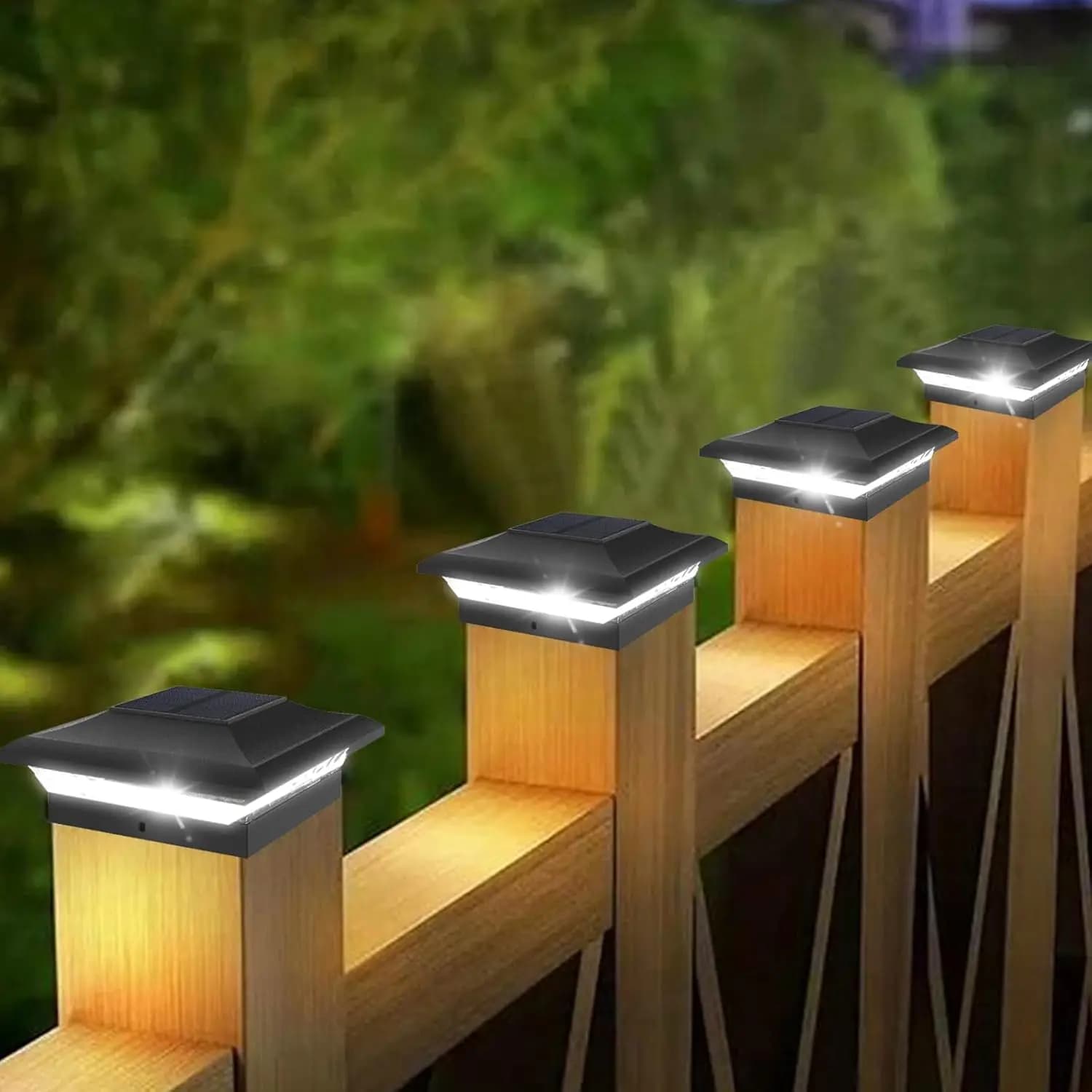 2/6 pièces lampadaire solaire 3000K 6000K extérieur jardin clôture pilier phare pour Villa porte paysage décoration IP65 colonne lampe