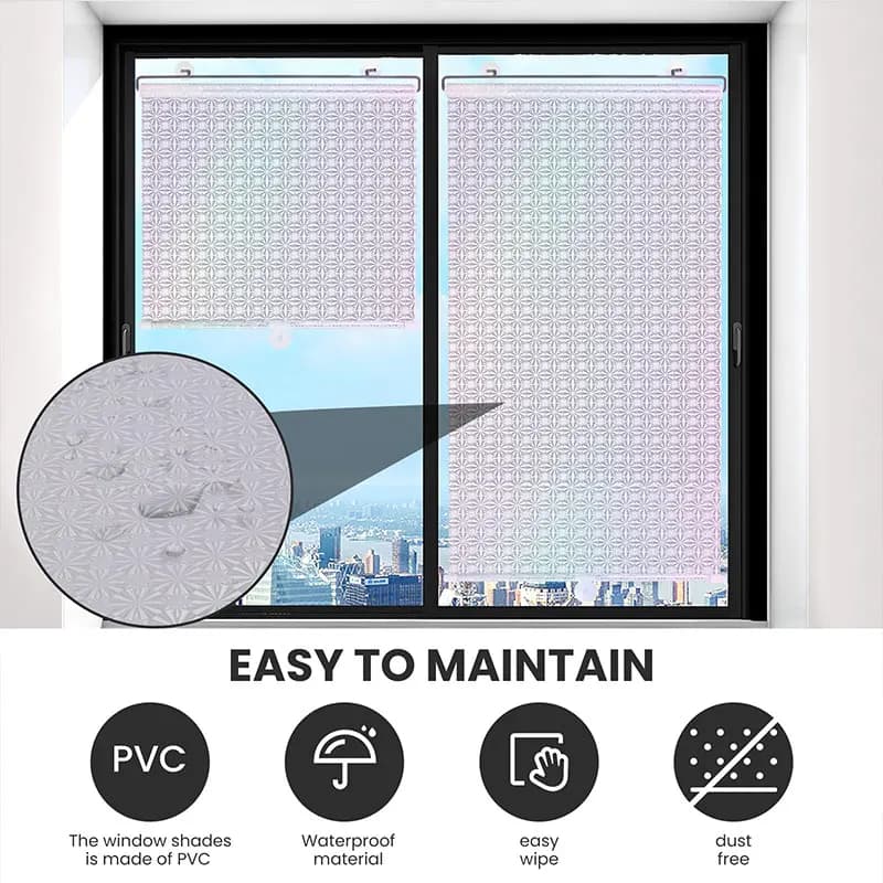Tentes de fenêtre à roulettes aveugles occultants sans perçage