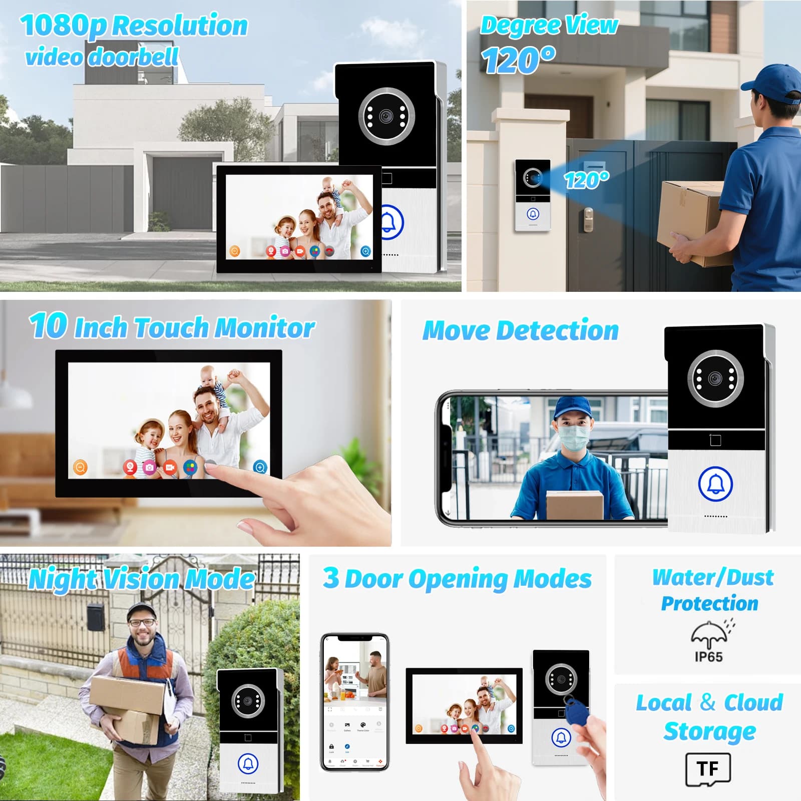 Interphone vidéo WiFi Tuya avec écran HD 7''