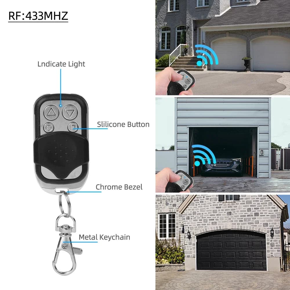 433MHz copie à distance 4 boutons Clone télécommande transmetteur sans fil pour porte de Garage porte électrique RF contrôleur clé de verrouillage