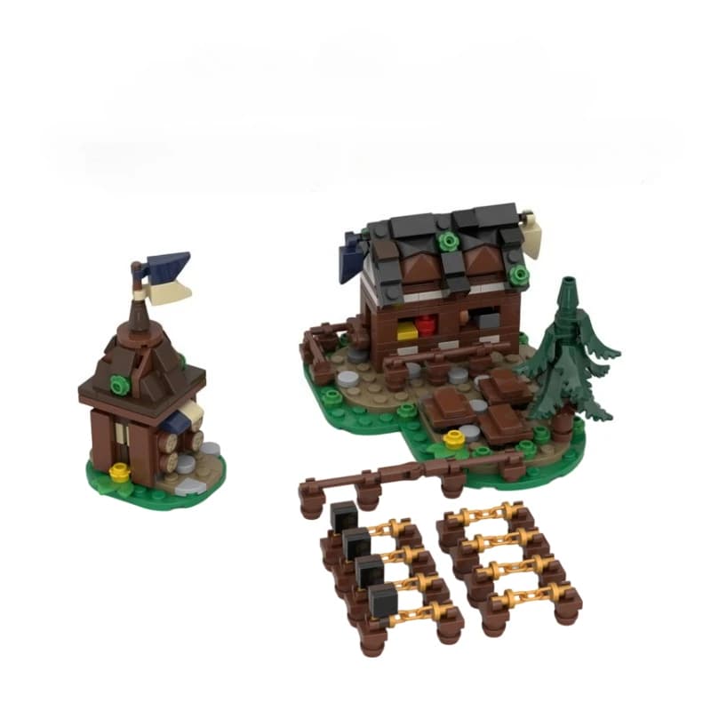 Blocs de construction MOC Château Médiéval : Pièces d'extension complémentaires pour Diorama de Bureau DIY