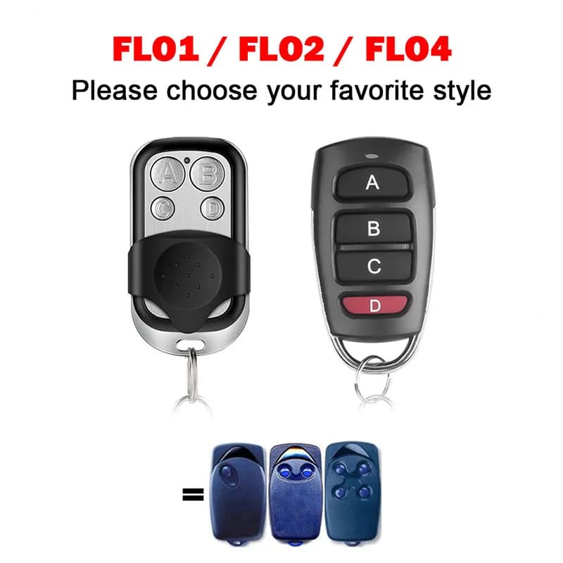 Face à Face Clone NICE FLO1 FLO2 FLO4 porte de Garage/porte télécommande 433MHz Code fixe boutons bleus
