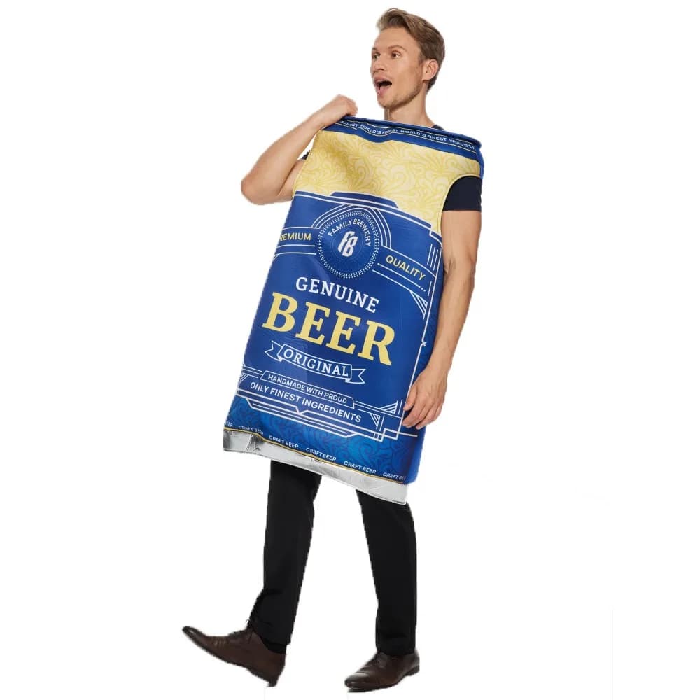 Halloween nouveau style aluminium peut bière-thème drôle parodie éponge costume fête performance tenue combinaison