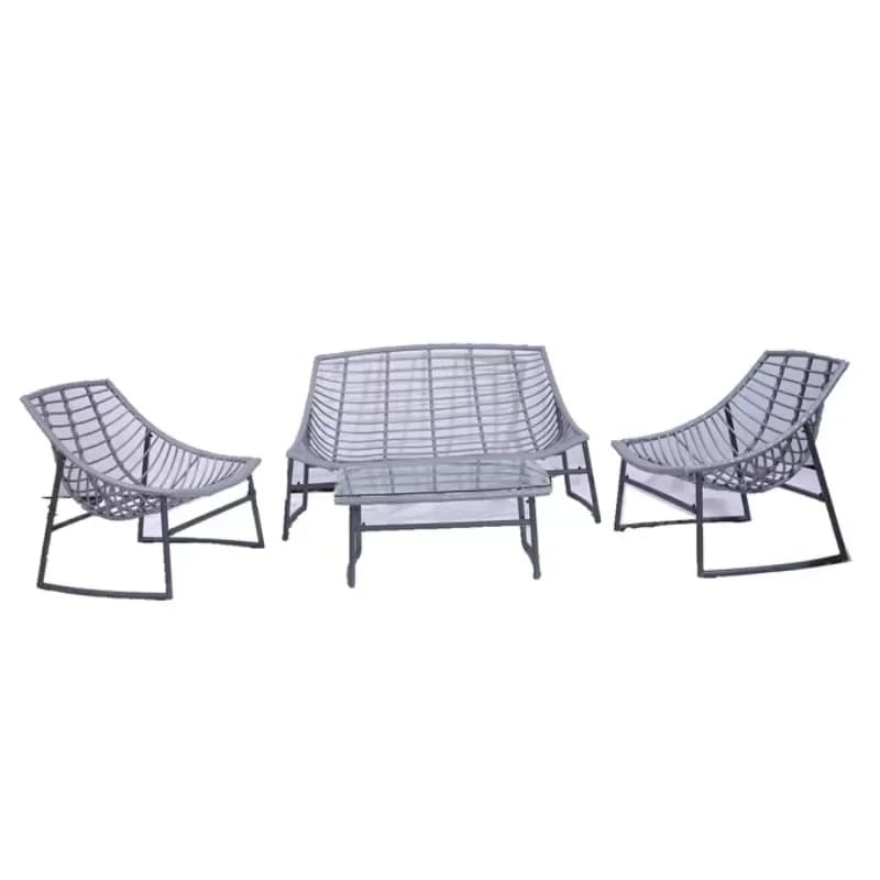 Balcon de jardin, mobilier d'extérieur en rotin, relaxez les deux corps et l'esprit