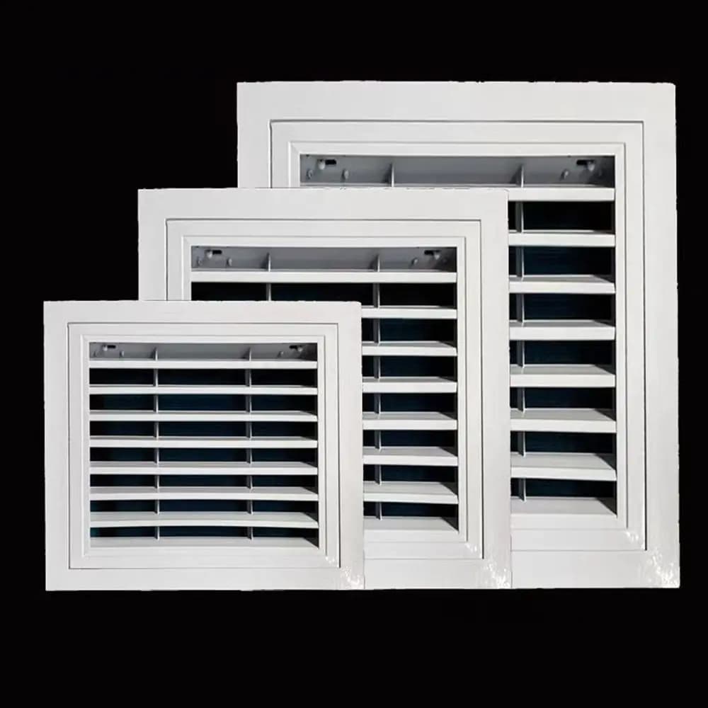 Nouveau Grille de ventilation en alliage d'aluminium blanc avec maille Gable Vent carré retour Air Grill maisons
