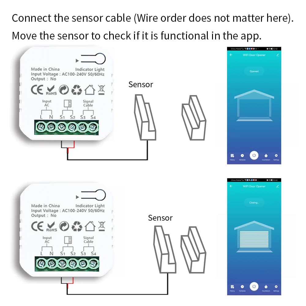 Contrôleur intelligent Wi-Fi pour ouvre-porte de garage coulissant