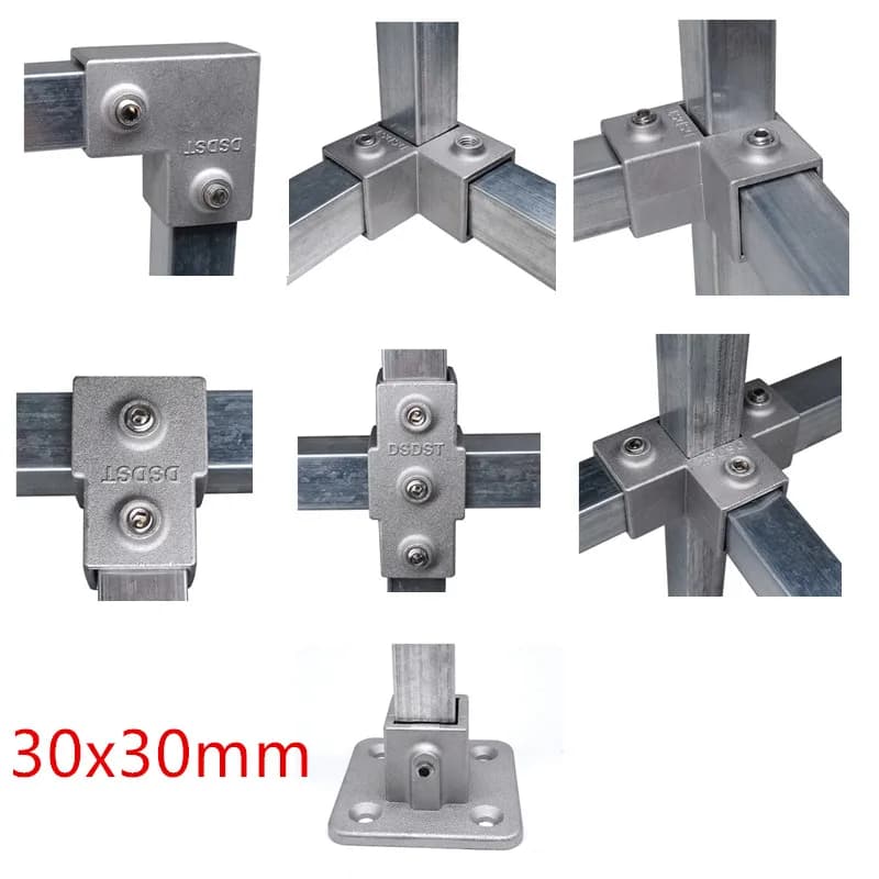 Pièce de raccordement de tube carré en alliage d'aluminium