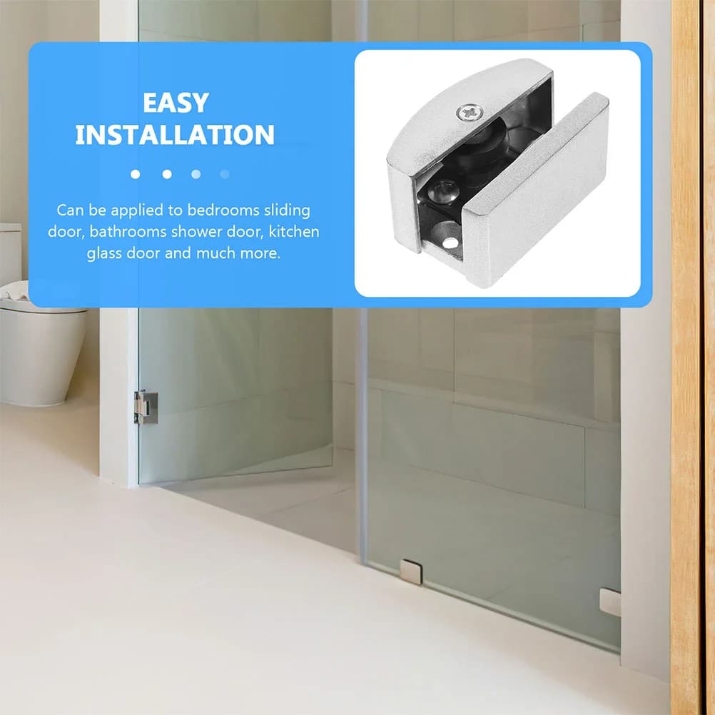 Guides de porte en alliage d'aluminium, 2 pièces, pièces de porte coulissante Anti-balançoire, accessoires de porte en verre, Guide de montage inférieur, piste de porte de douche