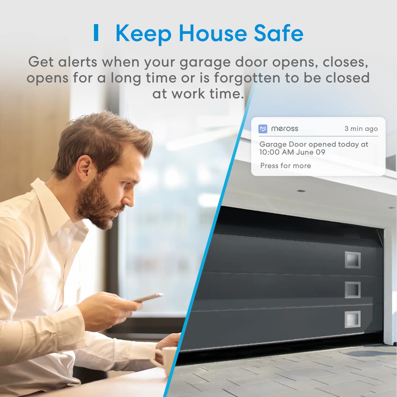 Ouvre-porte de garage intelligent automatique WiFi Meross MSG100