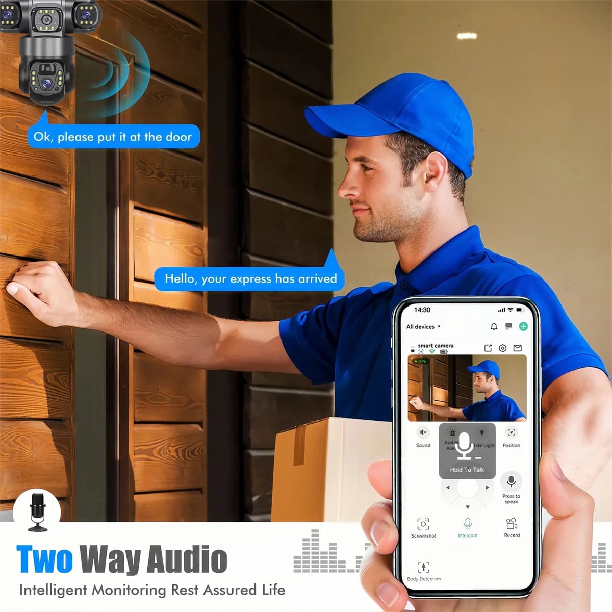 Caméra IP Wifi 15MP, caméra solaire sans fil PTZ