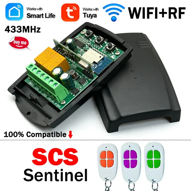 Nouveau module de commande à distance intelligent SCS SENTINEL Tuya 2 canaux WIFI pour garage