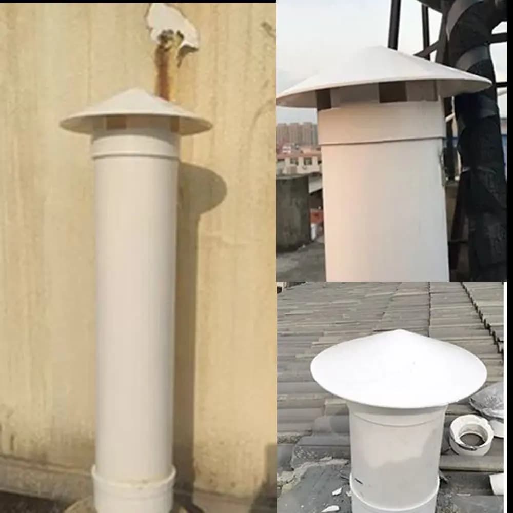 Capuchon de pluie ventilé en PVC pour mur extérieur