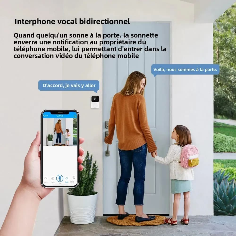 Sonnette vidéo WIFI, caméra sans fil