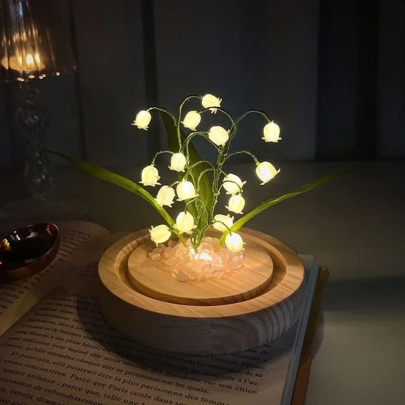 Nouveauté éclairage fleurs artificielles bricolage à la main muguet brillant veilleuse pour chambre décorative cadeau d'anniversaire