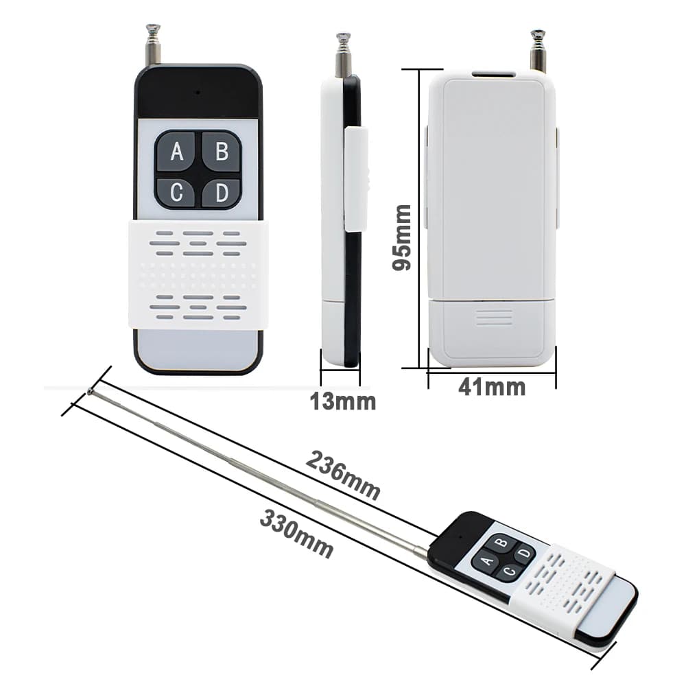 433MHz Télécommande haute puissance 1000m 1/2/4 Bouton Apprendre le code Porte de garage Ouvre-porte Interrupteur