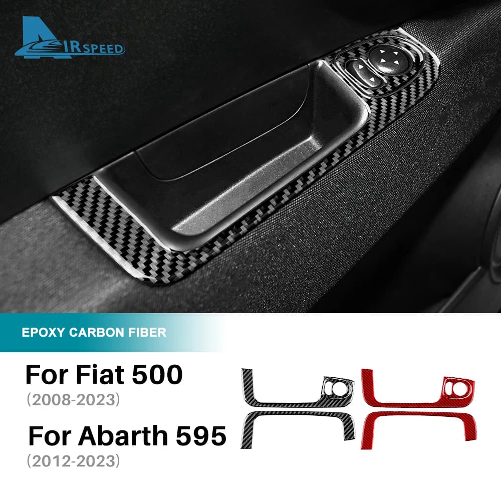 Garniture en Fibre de Carbone Souple pour Fiat 500, 2008-2011, Abarth 595, 2012, 2013, 2014-2015, 2018, 2019, 2020, 2021, 2023