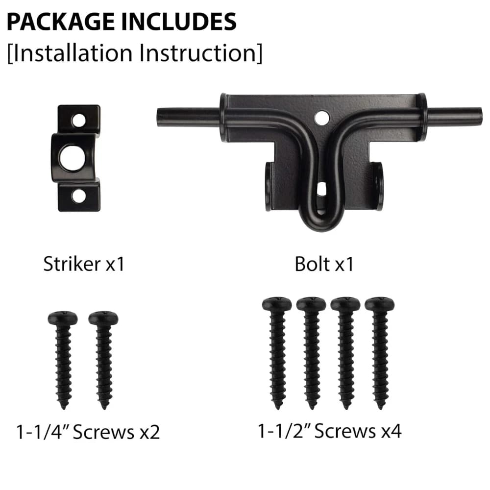 Loquet de Porte à Boulon Coulissant pour Clôture en Bois