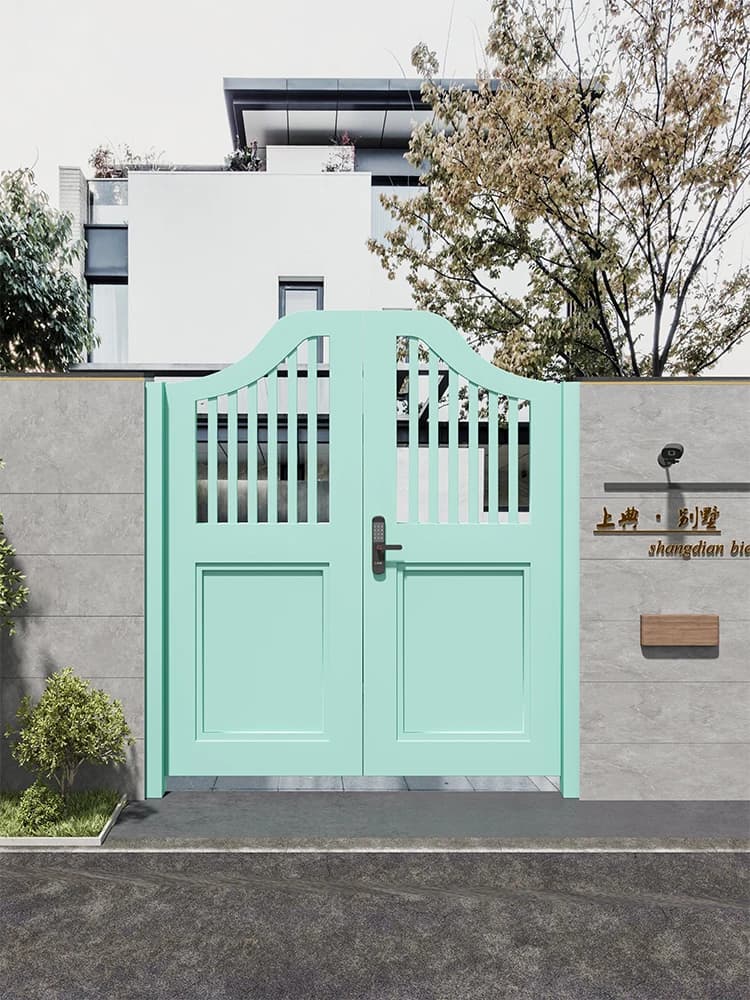Porte de cour de jardin en alliage d'aluminium