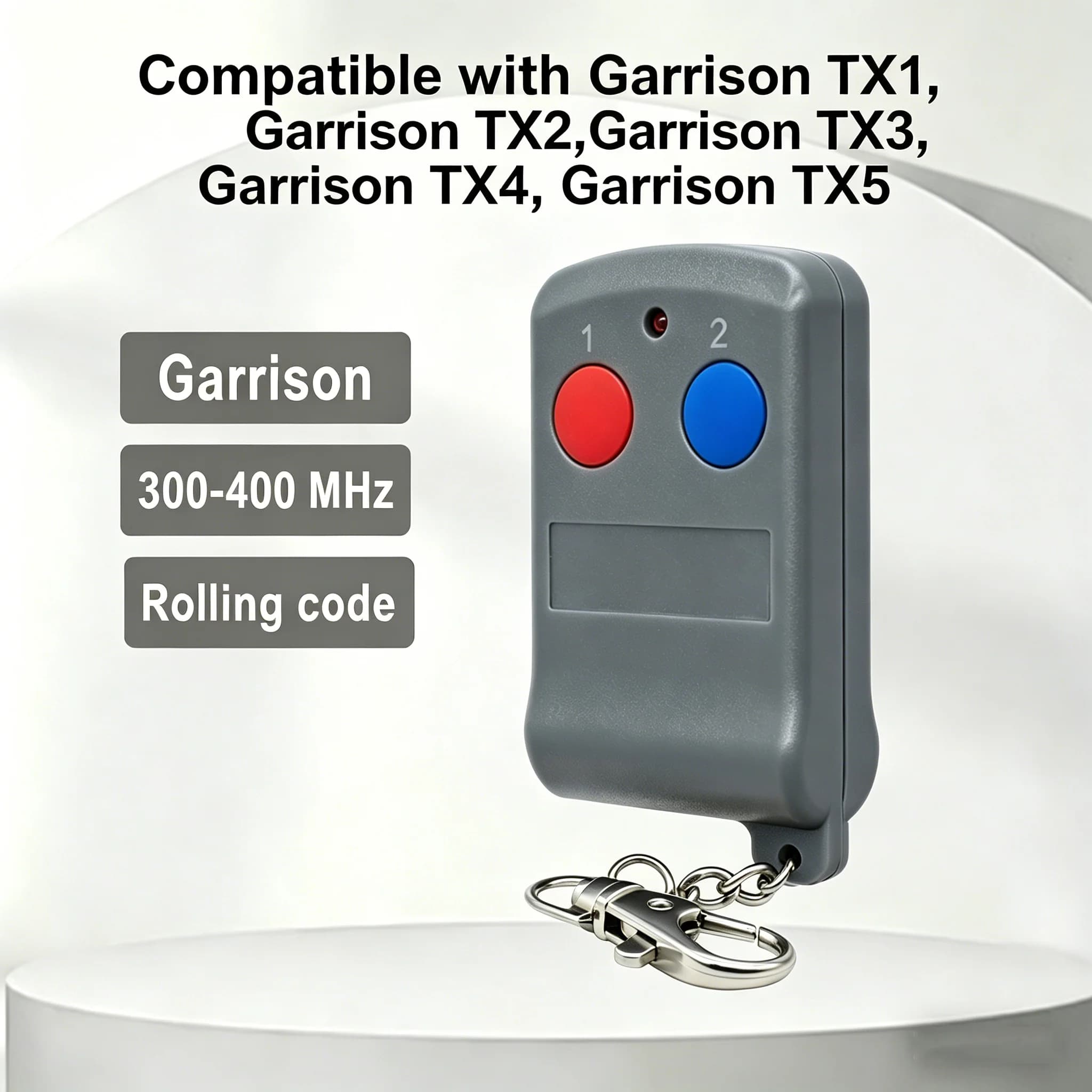 Nouveau télécommande de porte de garage à code roulant Garrison TX1 TX2 TX3 TX4 TX5 300-400MHz