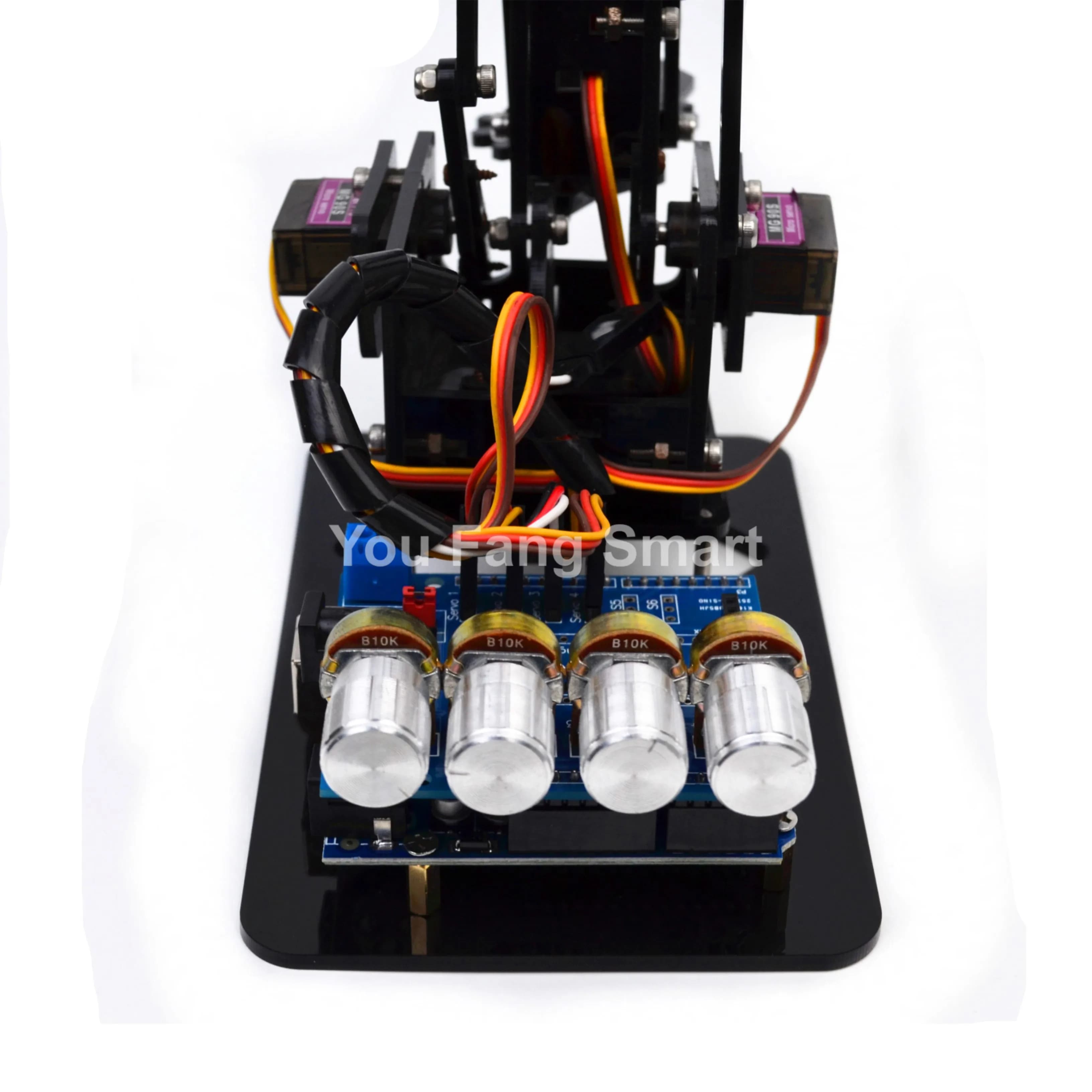 Kit de bras de robot SG90 MG90S STEM 4 DOF, kit de griffes de bras mécanique PS2 ou commande de bouton pour Ardu37, kit de bras de robot, pigments de bricolage