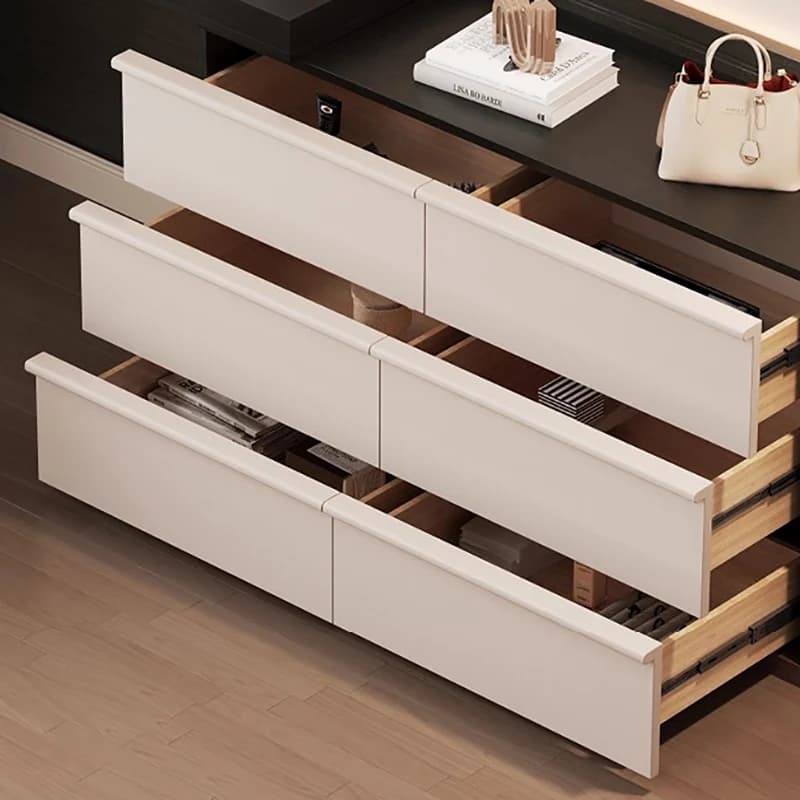 Vanité minimaliste italienne avec couvercle rabattable miroir caché vanité extensible multifonctionnelle pour meubles de chambre adulte Meuble