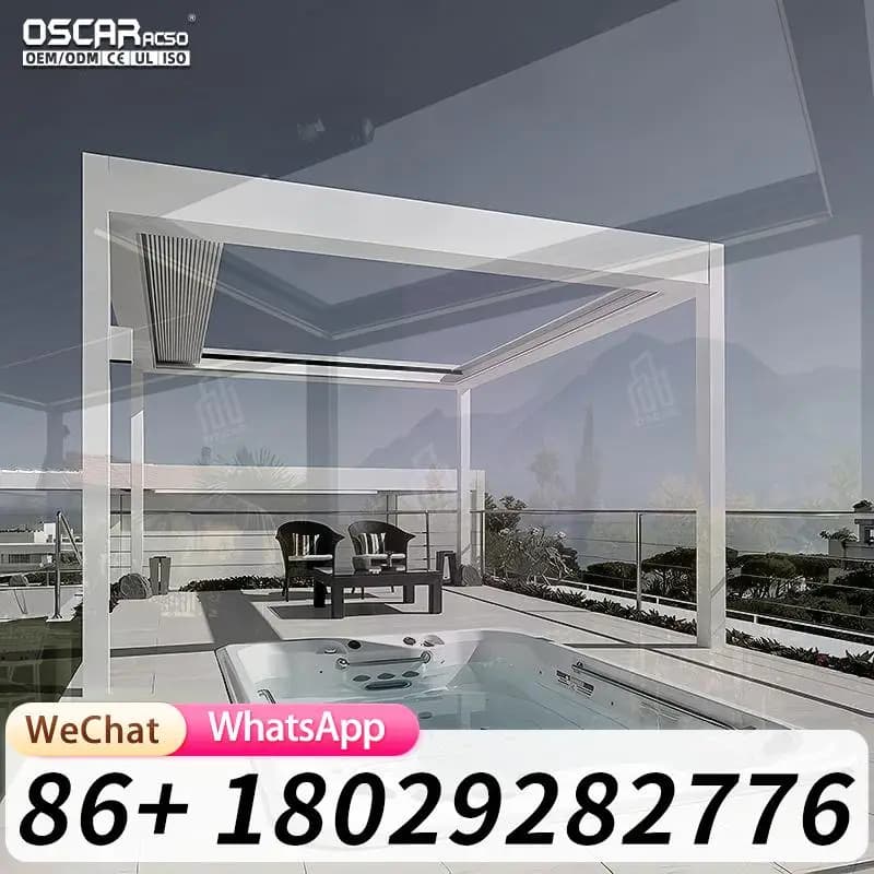 Pergola motorisée intelligente en aluminium à lames orientables Foshan pour jardin
