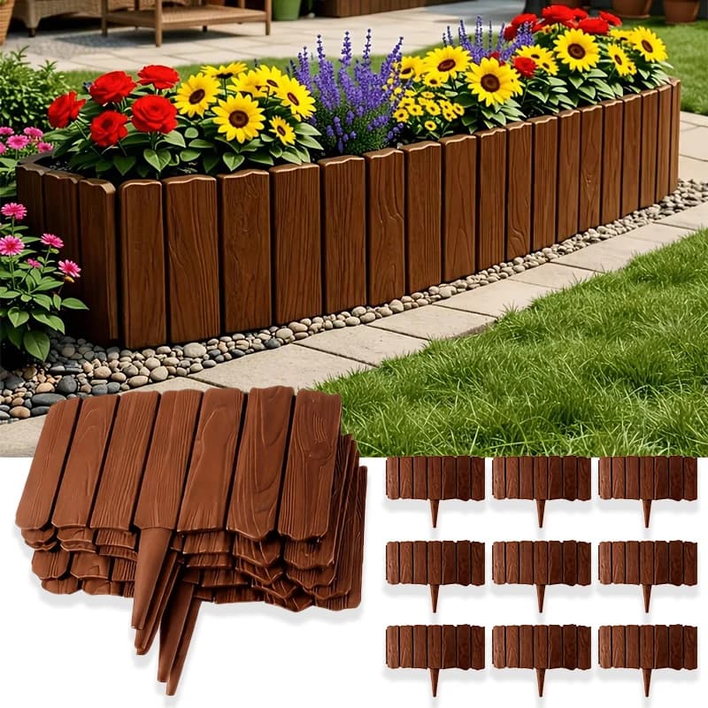 Clôture de jardin flexible et modulable 3/6 pièces, clôture de bordure de cour pliable, clôture décorative de paysage extérieur pour ornement