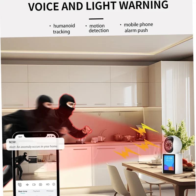 ICSEE 2K 4MP appel vidéo interphone Wifi caméra 2.4 pouces écran AI détecter Audio bidirectionnel couleur Vision nocturne 2MP intérieur bébé moniteur
