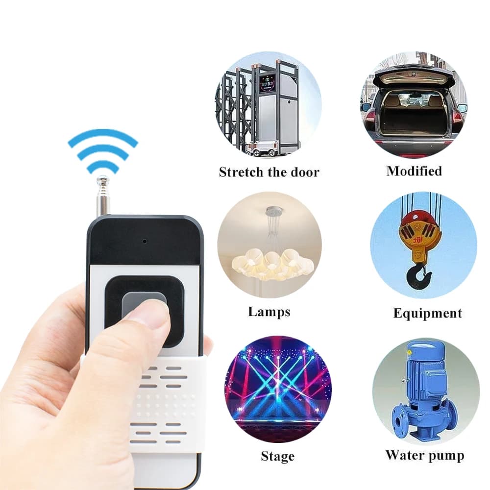 433MHz Télécommande haute puissance 1000m 1/2/4 Bouton Apprendre le code Porte de garage Ouvre-porte Interrupteur