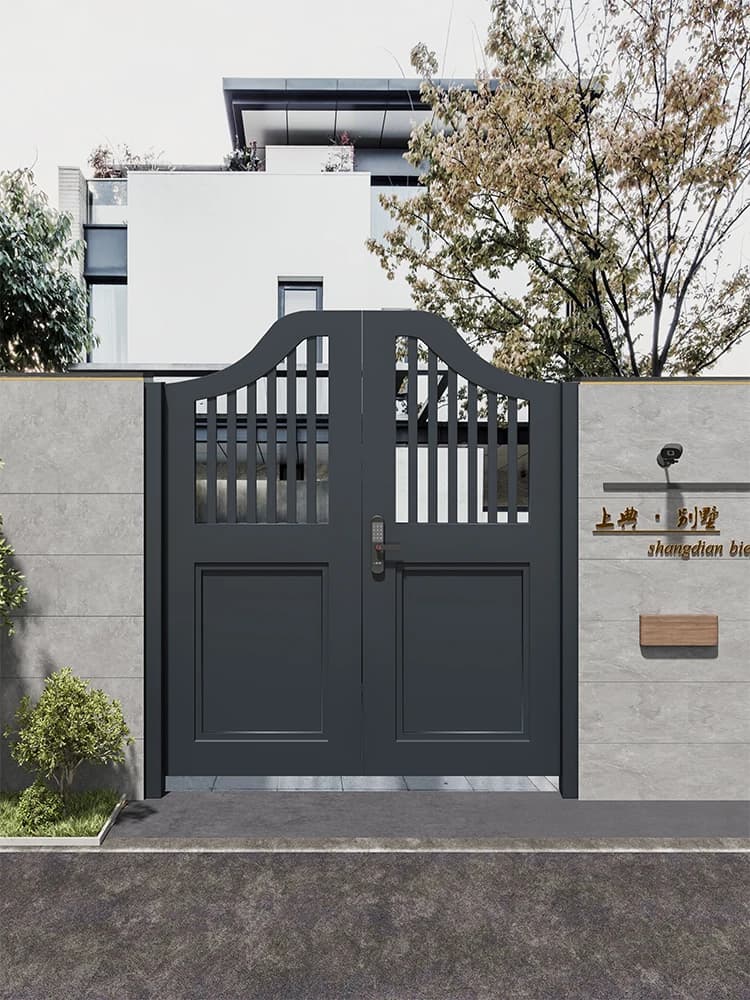 Porte de cour de jardin en alliage d'aluminium