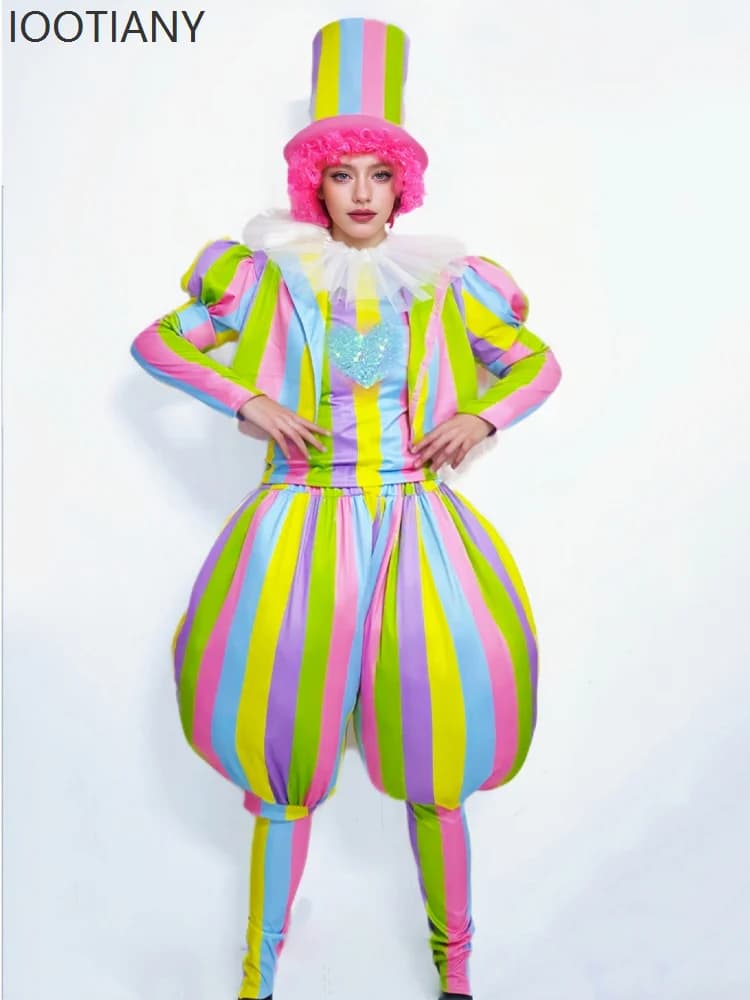 Costume de Clown d'halloween pour adultes, Costume de carnaval, déguisement de parc d'attractions, Costume de jeu de rôle amusant, Costume de spectacle