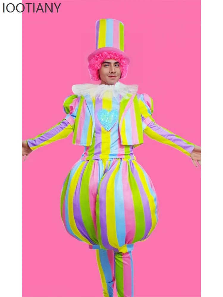 Costume de Clown d'halloween pour adultes, Costume de carnaval, déguisement de parc d'attractions, Costume de jeu de rôle amusant, Costume de spectacle