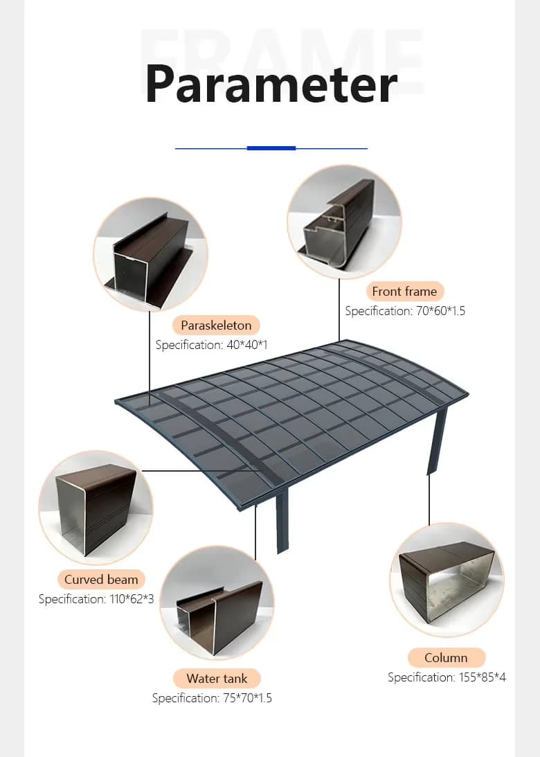 Structure extérieure moderne en aluminium personnalisée - Gazebo