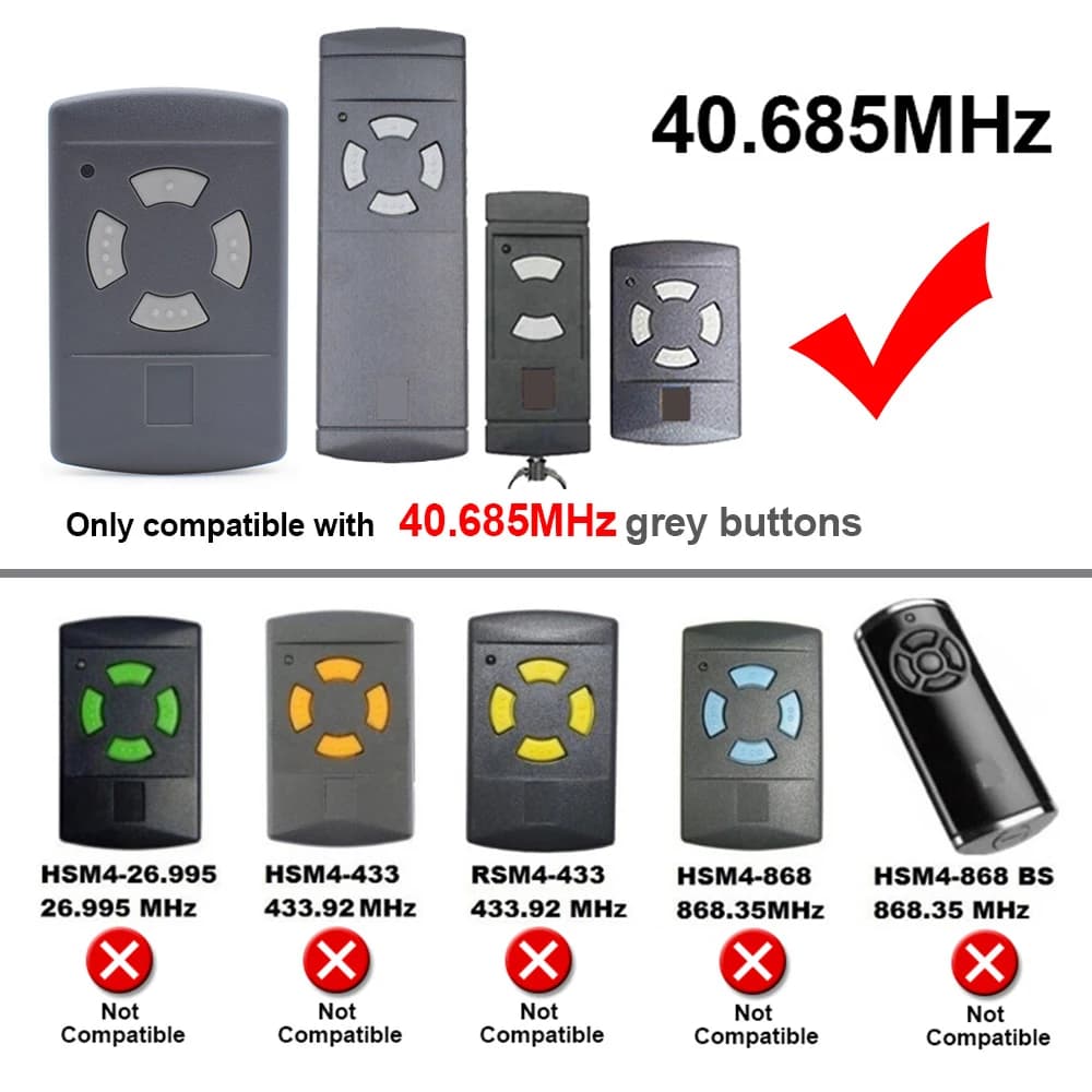 Duplicateur de télécommande de garage 40 685 MHz HSE2 HSE4 HSM4 HSM2 HS2 HS4 pour transmetteur d'ouvre-porte