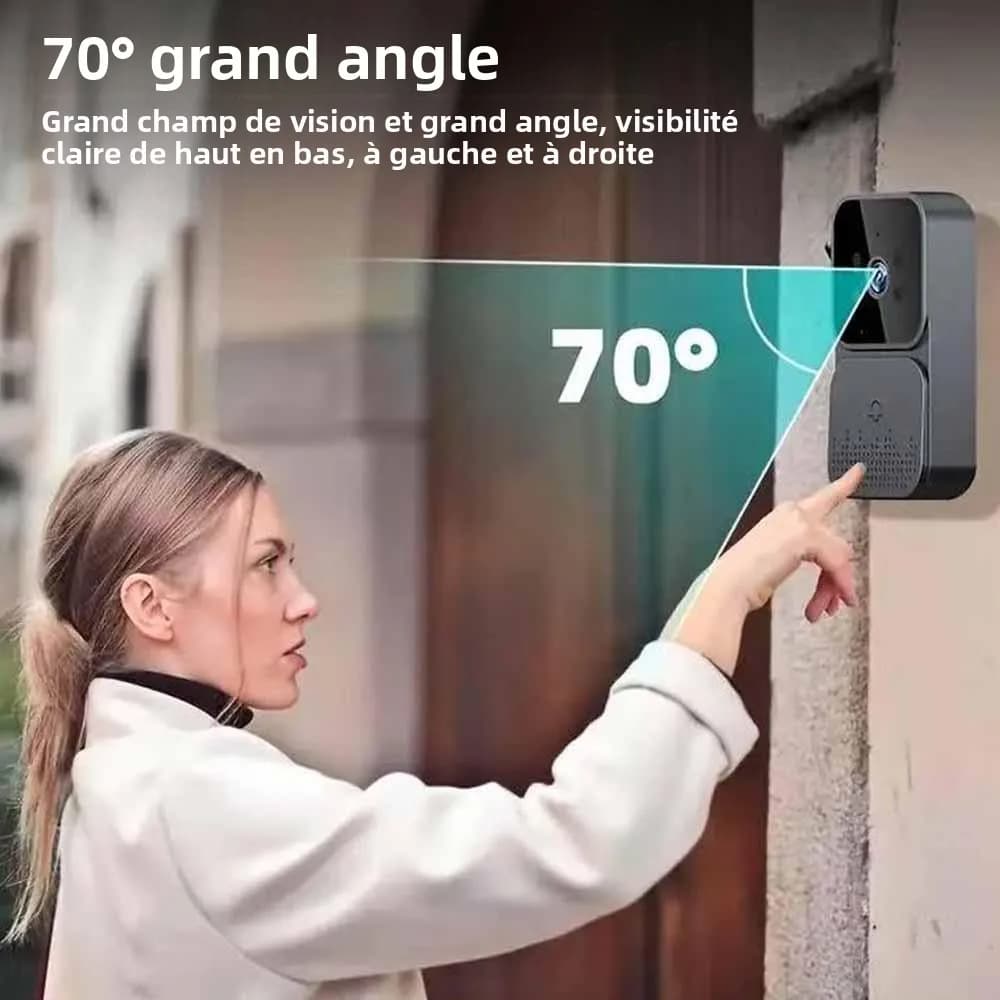 Interphone sans fil, sonnette HD avec vision nocturne