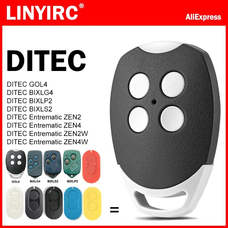 DITEC GOL4 BIXLG4 BIXLP2 BIXLS2 Entrematic ZEN2 ZEN4 ZEN2W ZEN4W porte de Garage télécommande