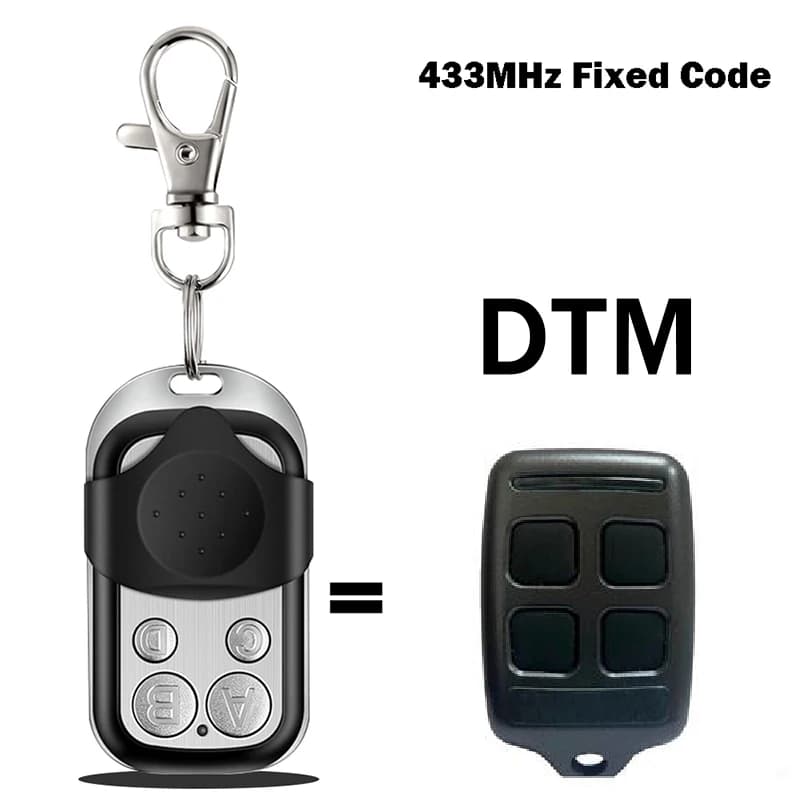 DTM – télécommande de porte de Garage 433MHz, Code fixe, émetteur manuel, réplicateur de clé, copie