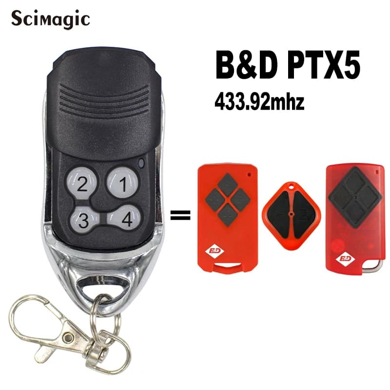 B & D PTX5 PTX-5 Tritran LeicTran Porte de Garage BND TB5 7504 BD2 Télécommande 433.92mhz
