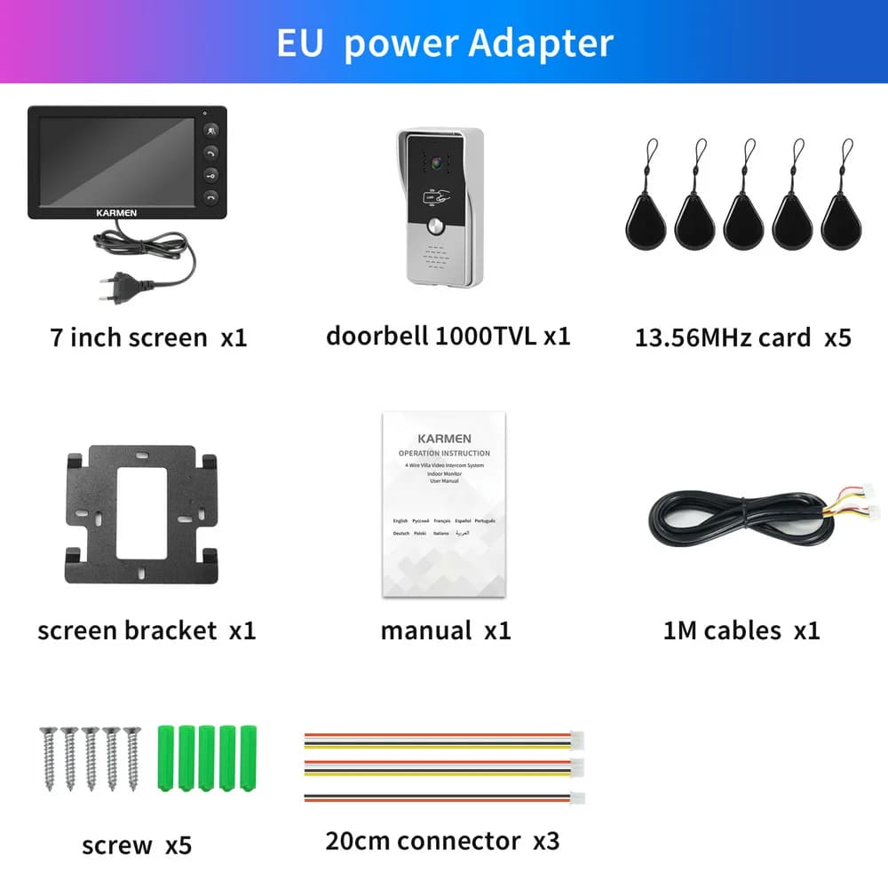 KARMEN-Système d'interphone vidéo filaire avec écran, visiophone domestique, téléphone de porte d'ap