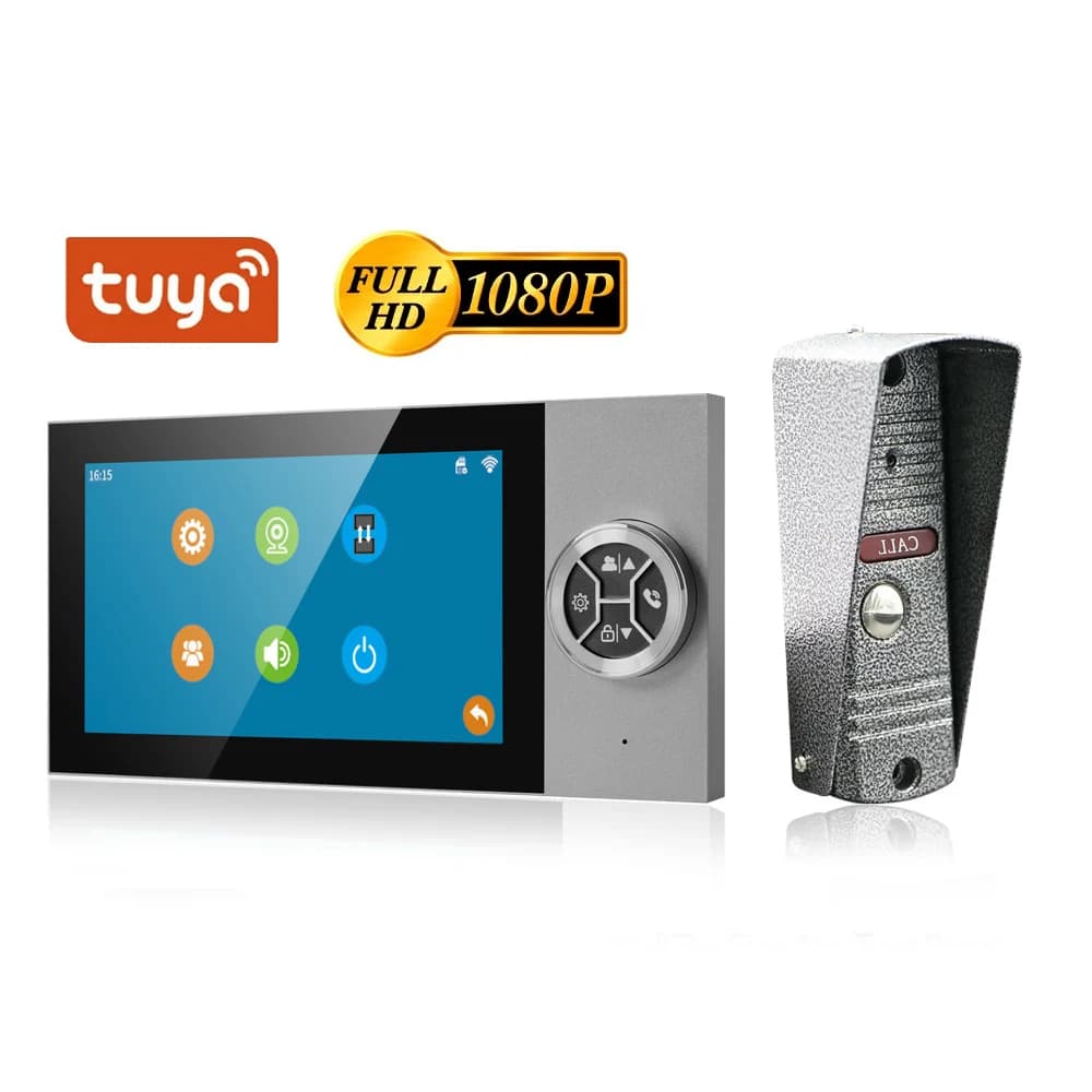 Visiophone AHD WIFI à 4 fils de 7 pouces, interphone visuel HD 1080P, sonnette visuelle avec applica