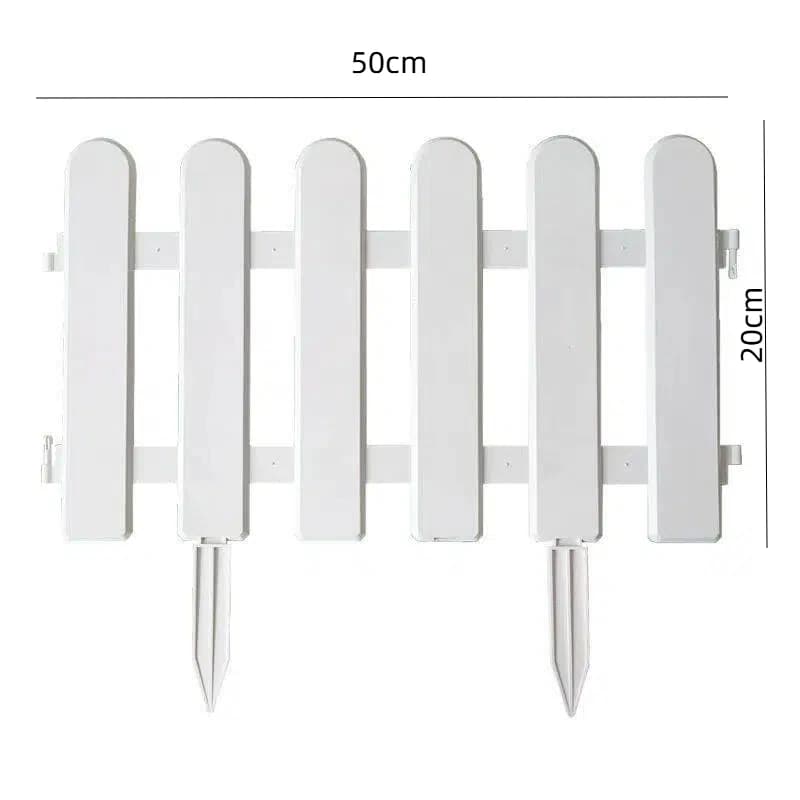Lot de 5 clôtures de jardin en piquets blancs, bordures décoratives pour pelouses, parterres de fleu