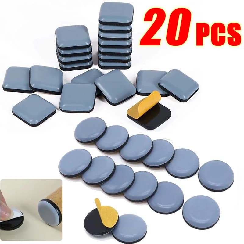 20 pièces pieds planeur patins coulissants meubles de maison curseurs meubles planeurs PTFE carré pl