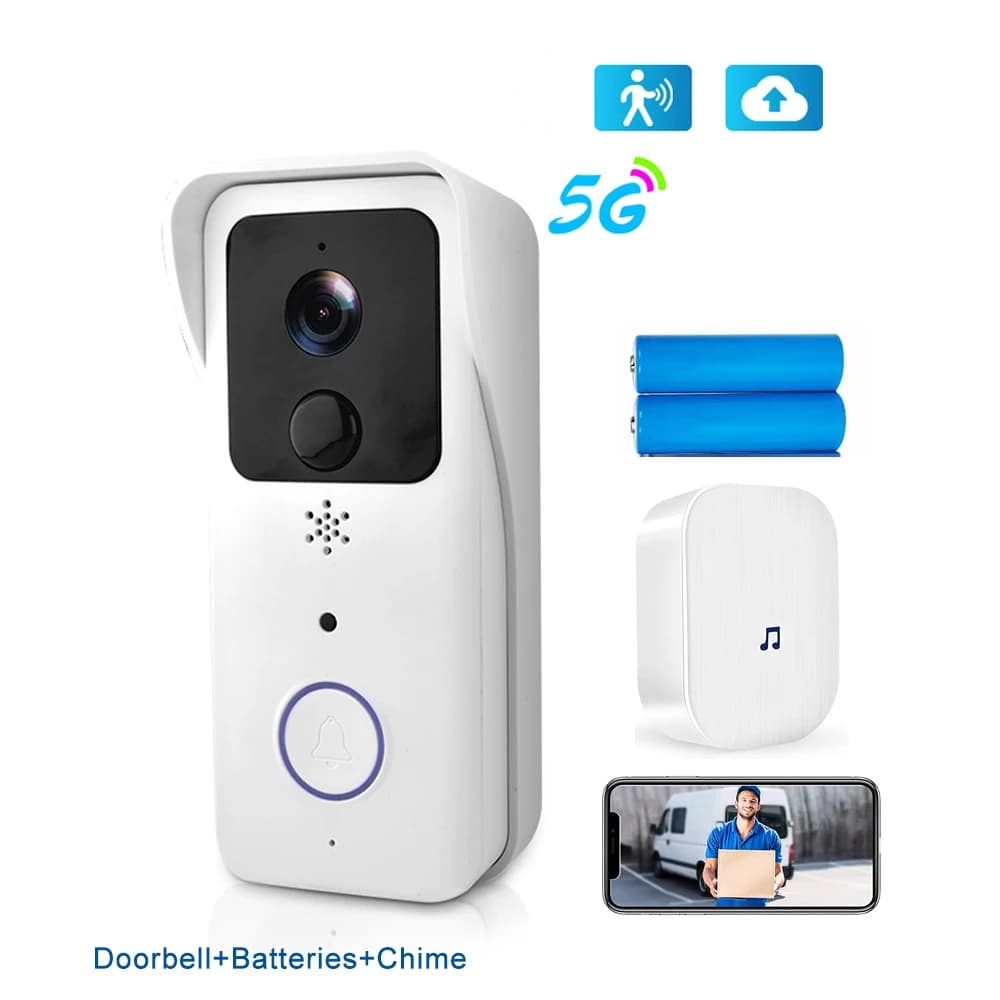 Sonnette vidéo intelligente, interphone sans fil extérieur, étanche, caméra sans fil, sécurité à dom