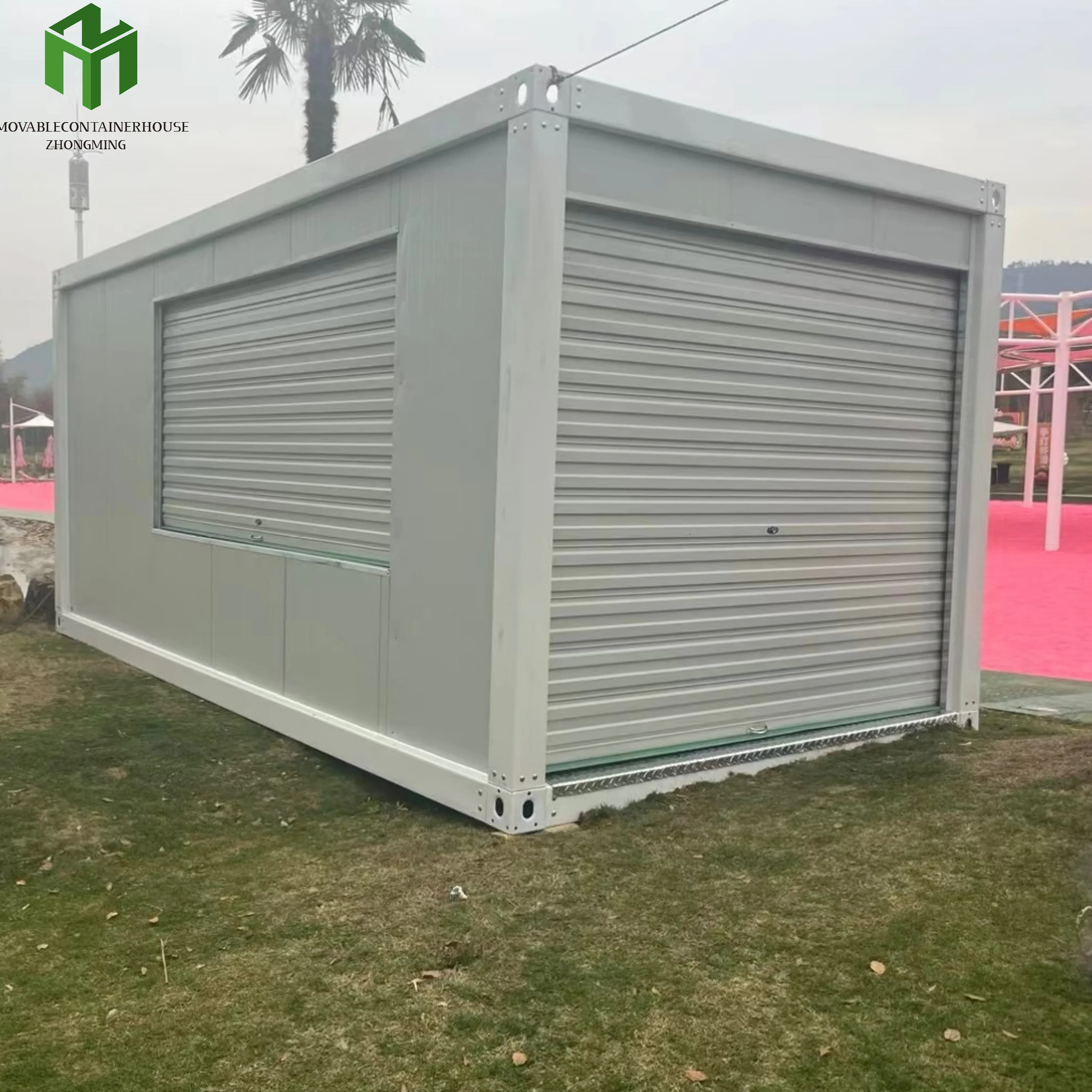 Avec porte roulante résidentielle pour magasins, hangar à outils résidentiels, salle de Garage préfa