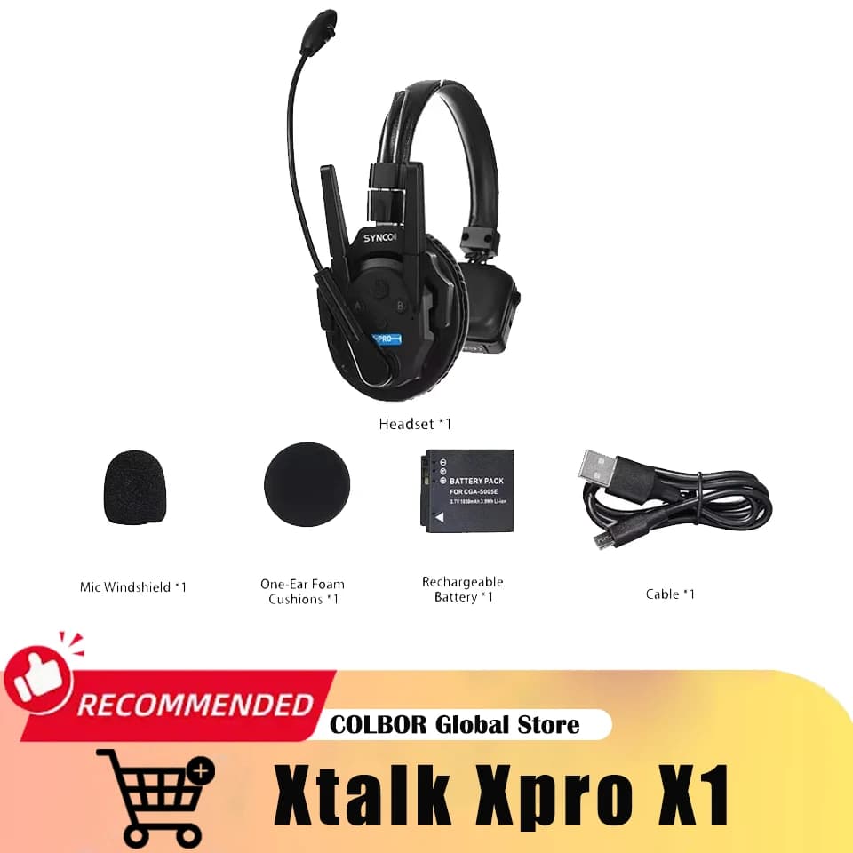 Système d'intercom sans fil SYNCO Xtalk Xpro X1 X2 X3 X4 X5 2,4 GHz Full-Duplex avec casque télécomm