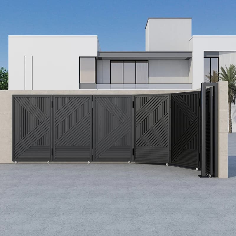 Porte de cour tournante électrique Simple en alliage d'aluminium, porte coulissante de villa en acie