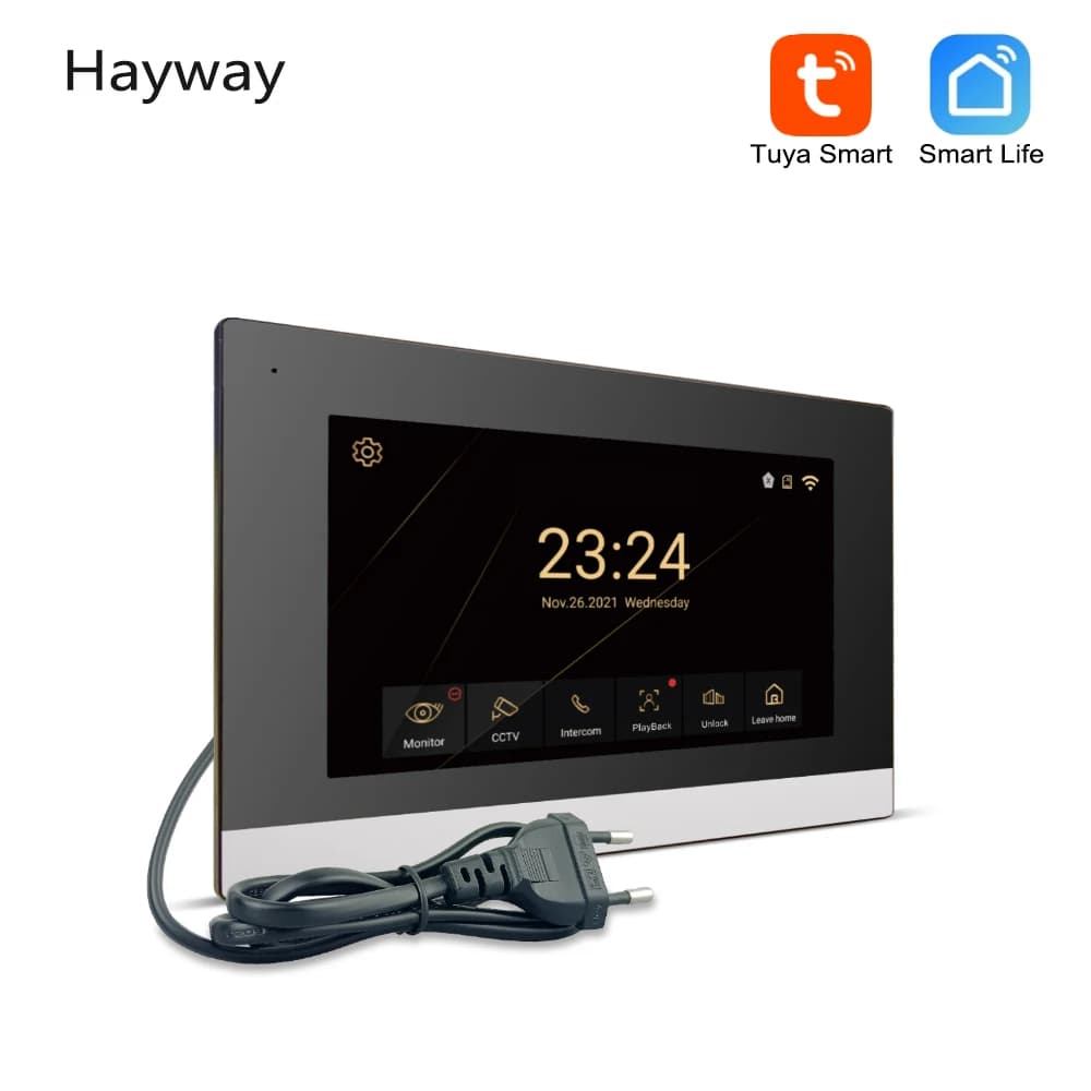 Hayway-Système d'interphone vidéo Tuya, Wi-Fi sans fil, 1 panneau d'appel, 2 moniteurs, prend en cha