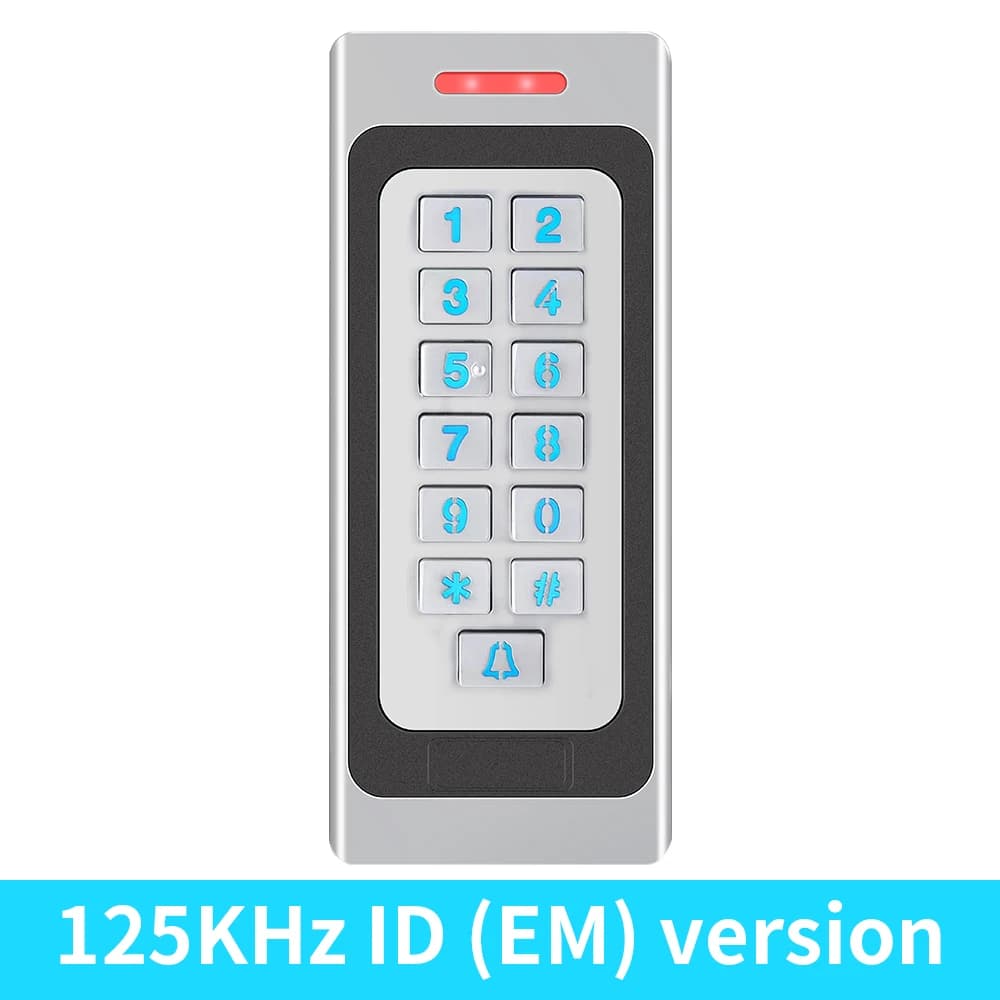 Clavier de contrôle d'accès en métal autonome, étanche IP67, pour l'extérieur, DC 10-24V, 125Khz / 1