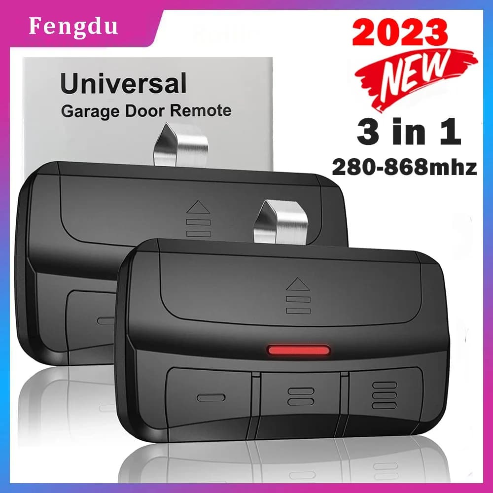 Télécommande universelle de porte de Garage 3 en 1, télécommande multifréquence avec Clip, transmett